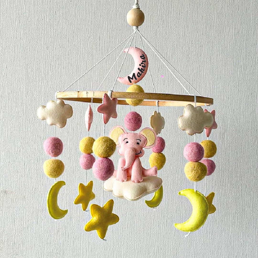Babble Wrap Cot / Crib Mobile - Starry Sky Elephant