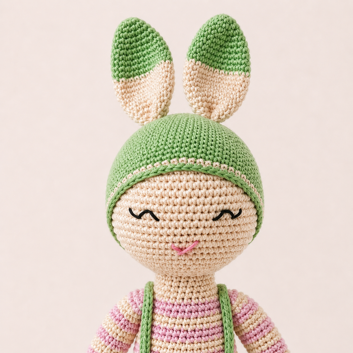 Crochet Toy- Bunny Bliss (Aqua-Pink)