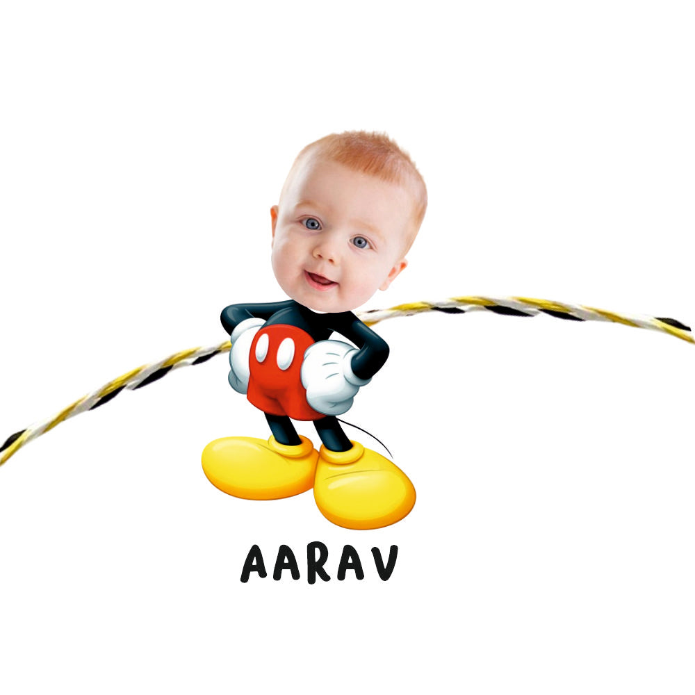Babble Wrap Personalised Caricature Rakhi - Mickey