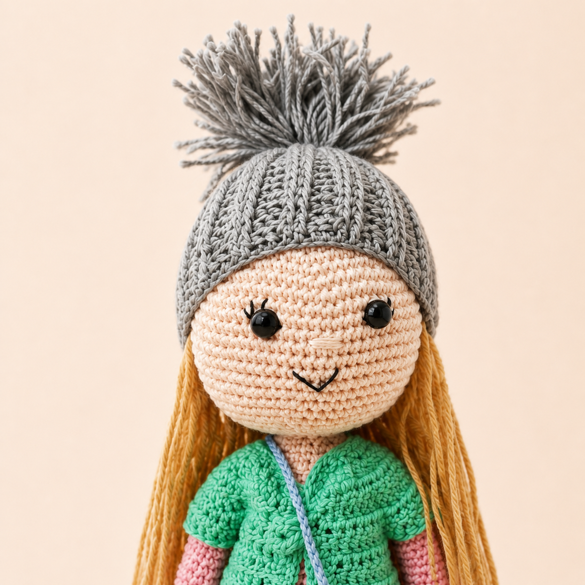 Crochet Doll - Beanie Belle (Aqua-Blue)