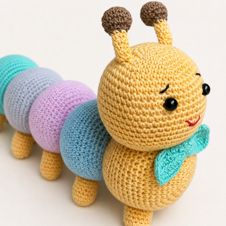 Crochet Toy- Colourful Caterpillar