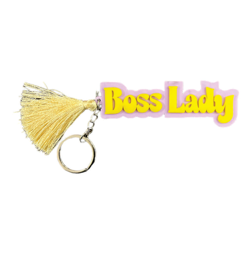 2 Layer Personalized Keychain- Lavender Yellow