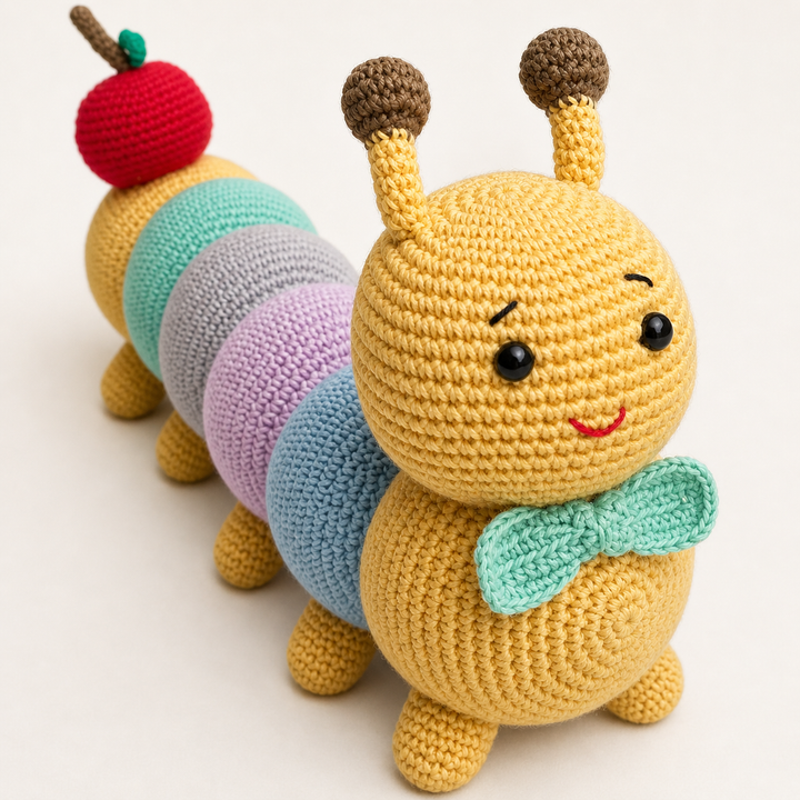 Crochet Toy- Colourful Caterpillar