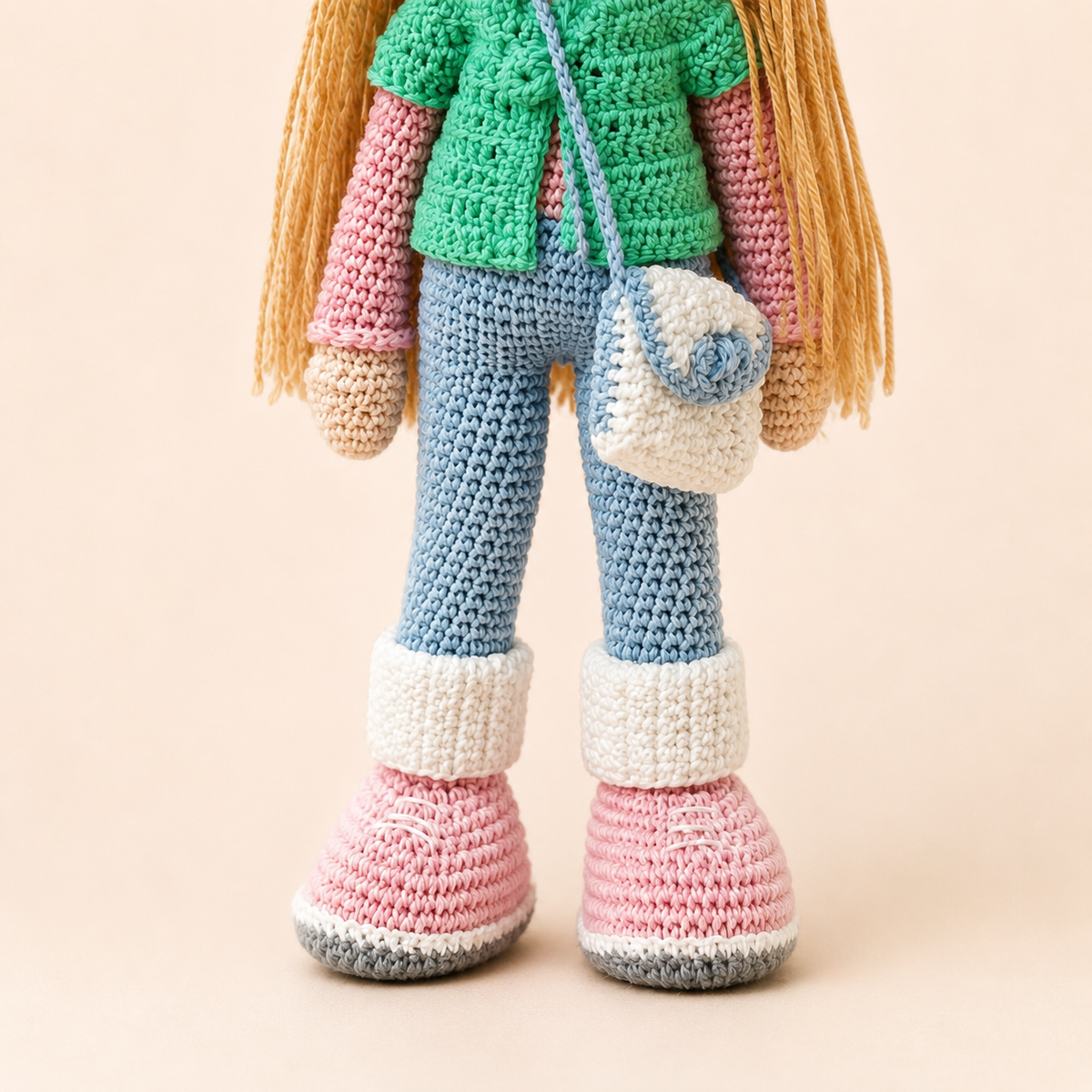Crochet Doll - Beanie Belle (Aqua-Blue)