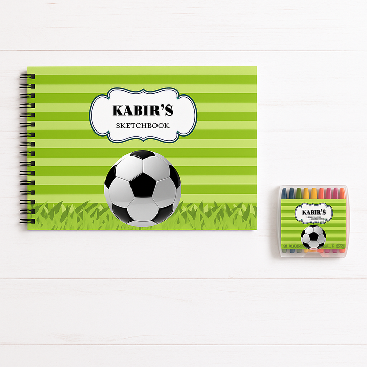 Sketch Books With Personalized Crayons -  Football Frenzy
