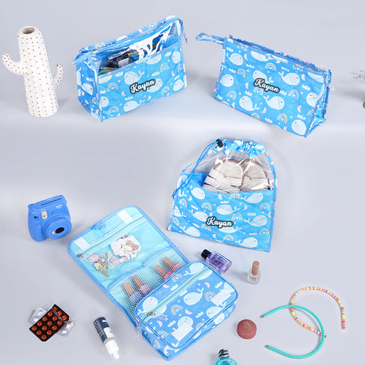 Multi use pouch set- 4 piece set -Whale