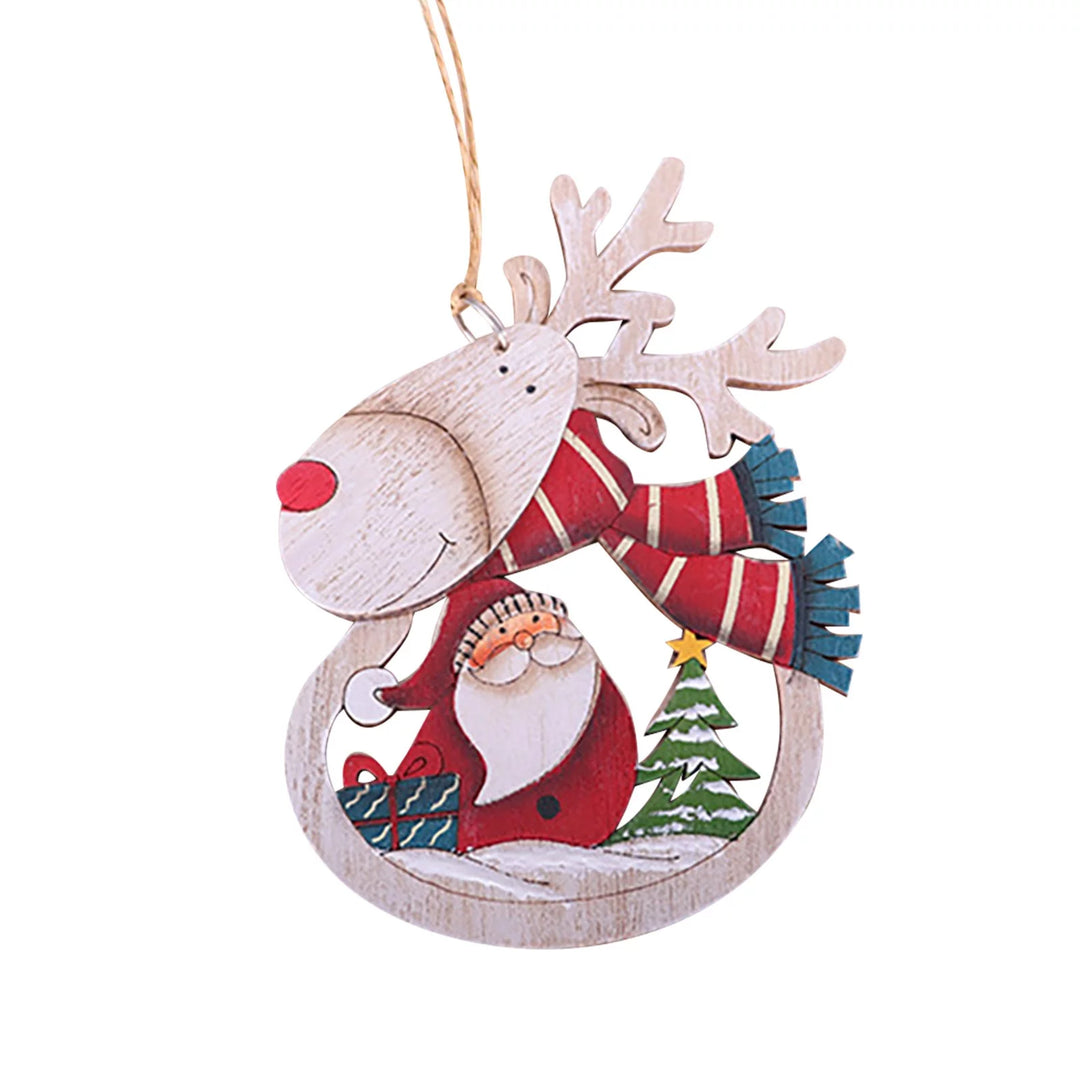 Babble Wrap Rustic Rudolph Ornament - Santa