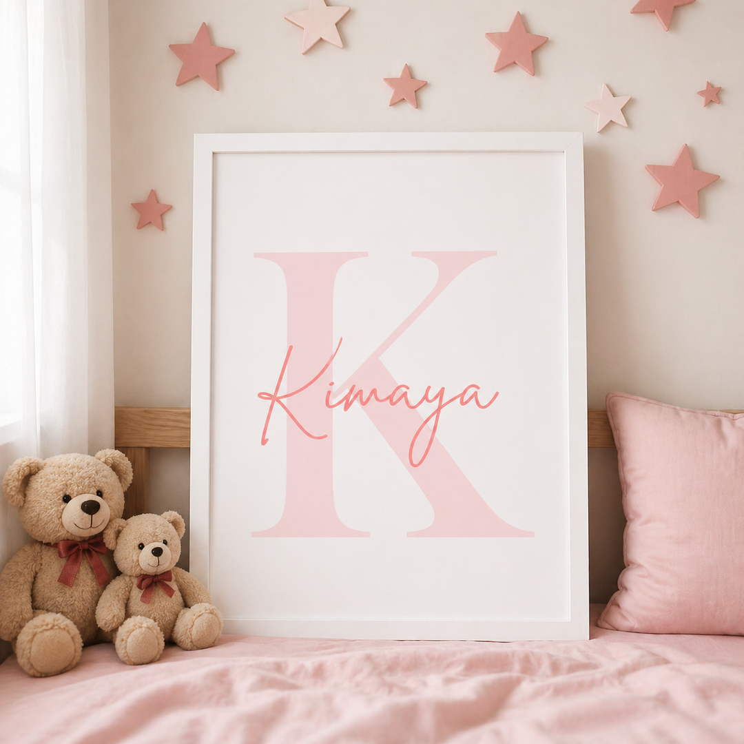 Birth Statistics Frame - Blush Initial