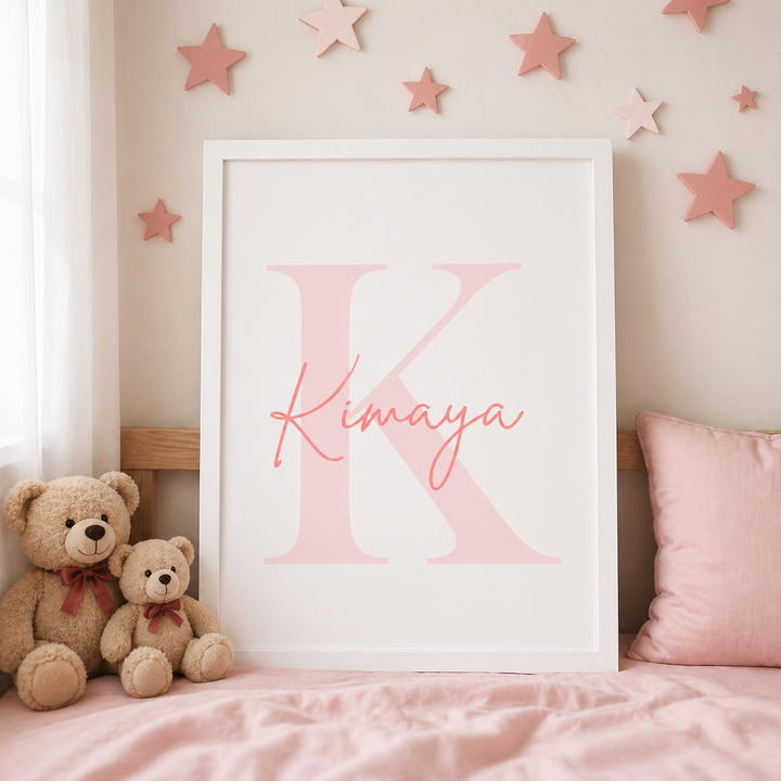 Birth Statistics Frame - Blush Initial