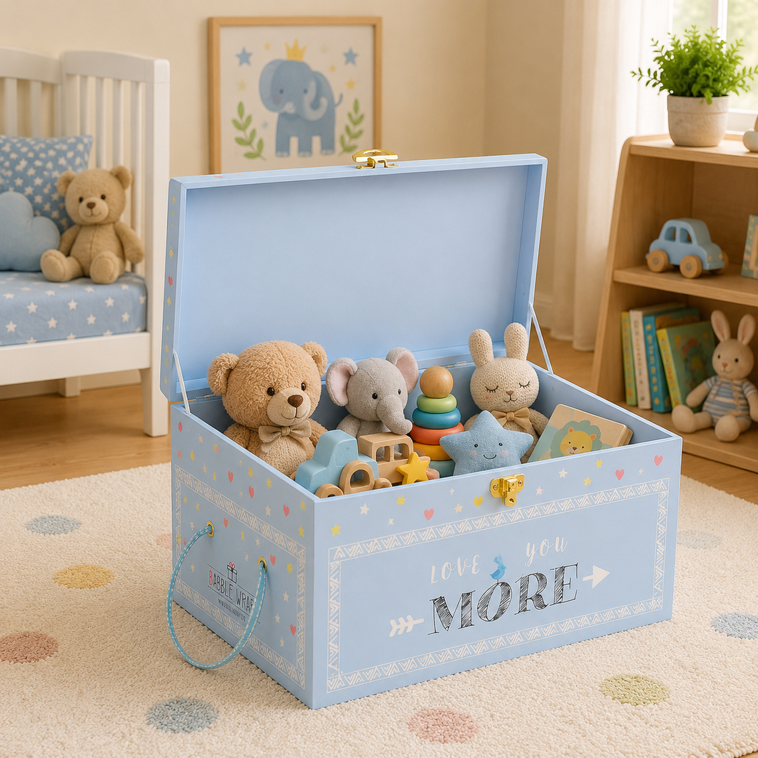 The Blue “More Hugs More Kisses” Trunk