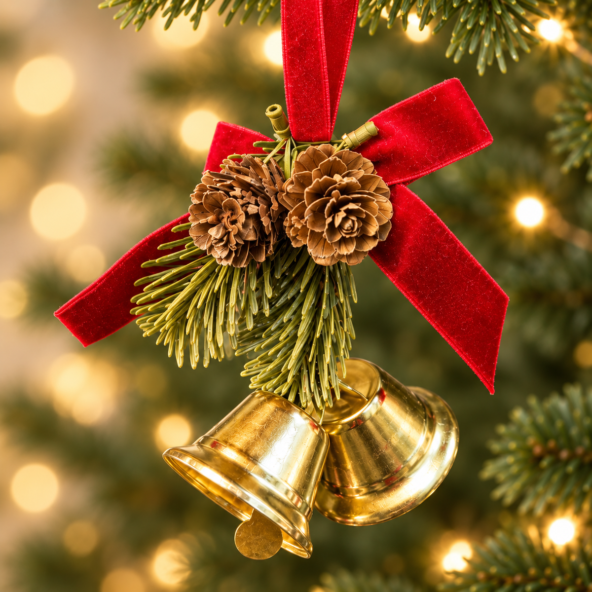 1st Festive Bell & Pinecone  Tree Ornament