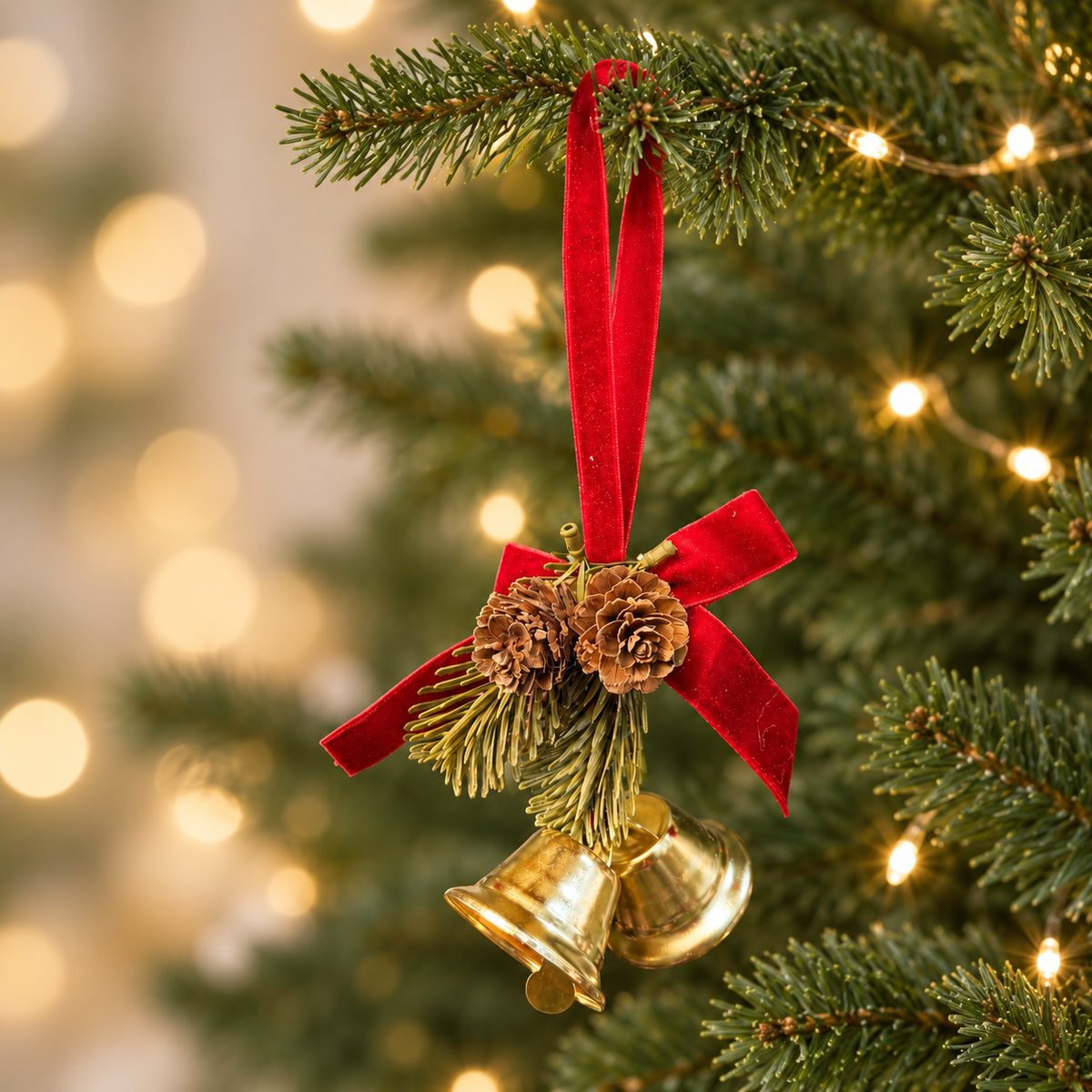 1st Festive Bell & Pinecone  Tree Ornament