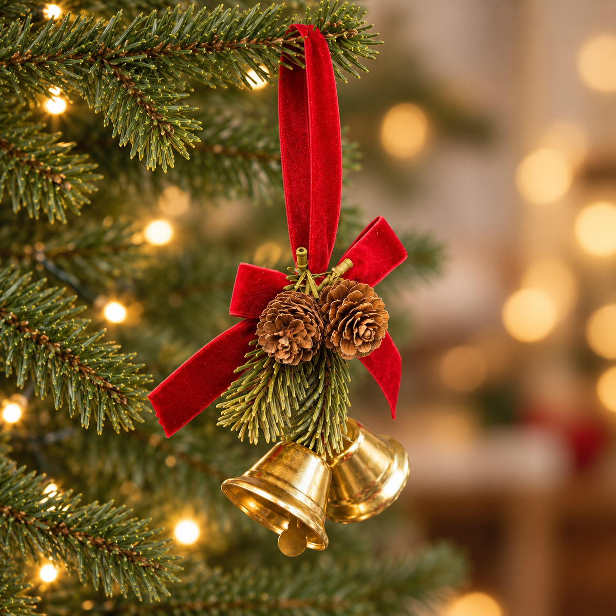 1st Festive Bell & Pinecone  Tree Ornament