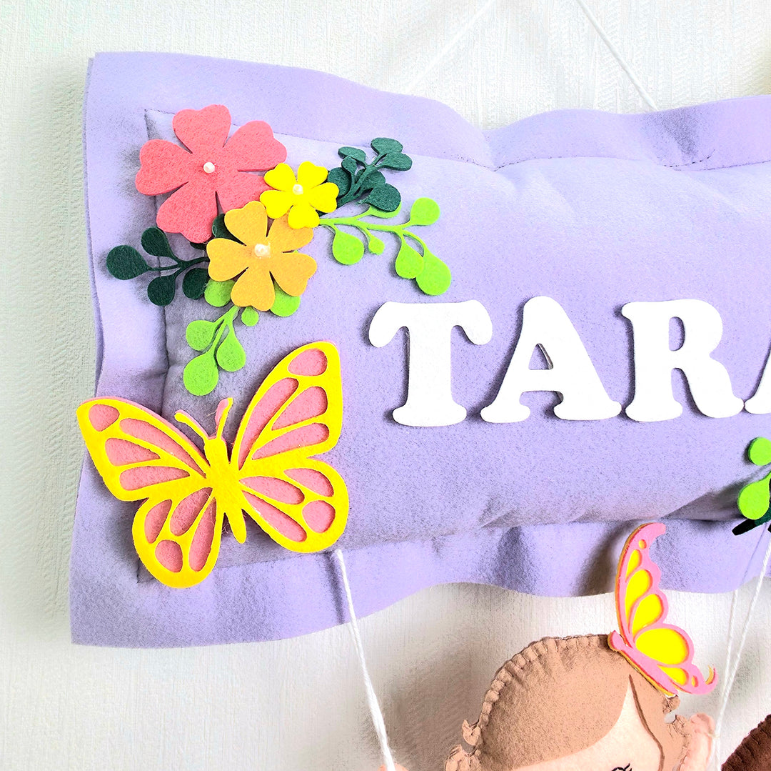 Babble Wrap Butterfly Blossoms Name Hanging