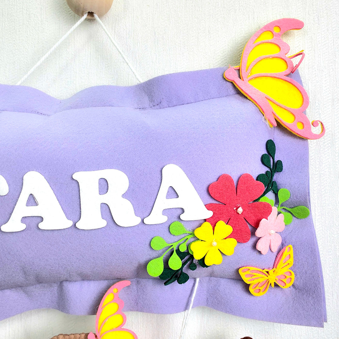 Babble Wrap Butterfly Blossoms Name Hanging