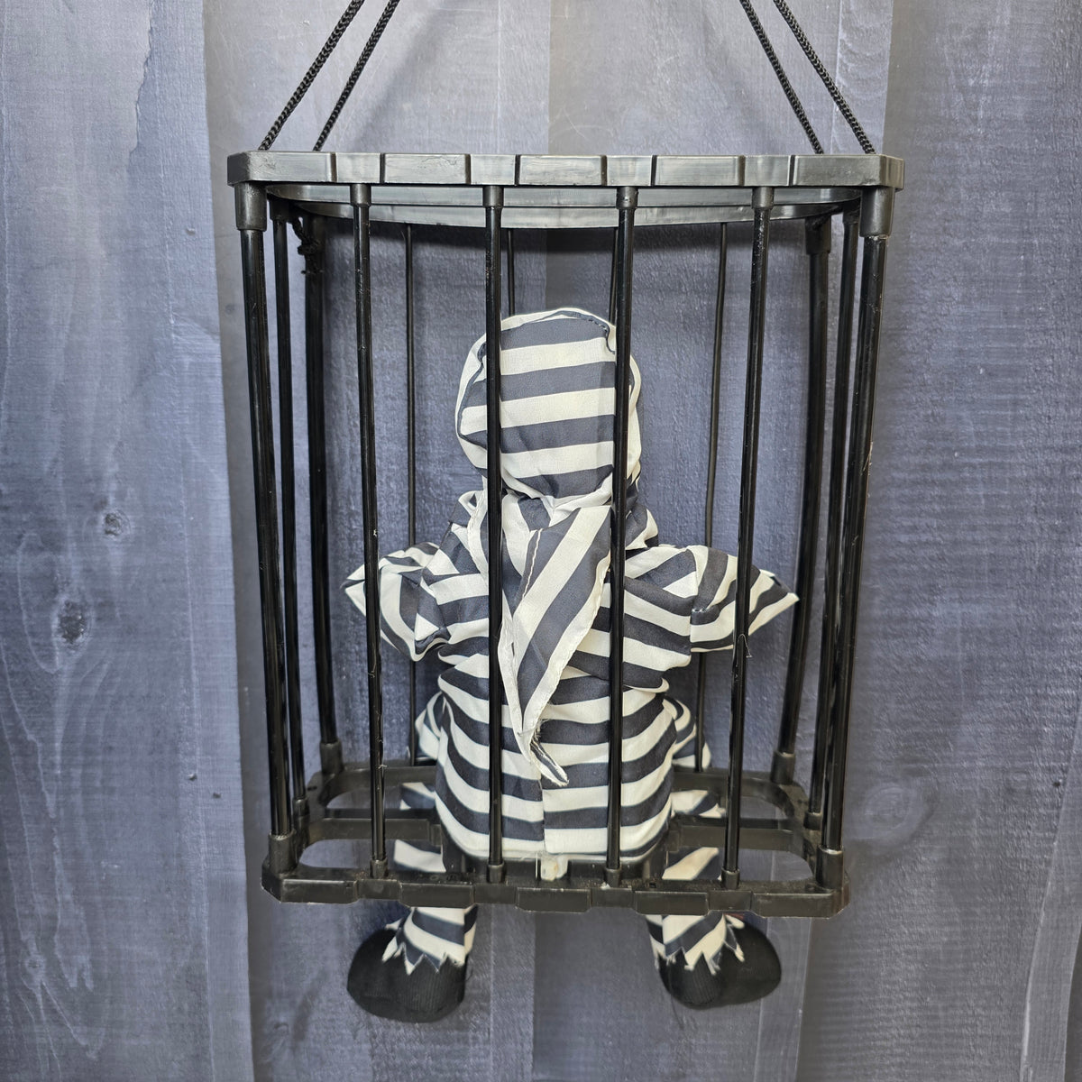 Animated Hanging Skeleton Cage – Haunted Prisoner