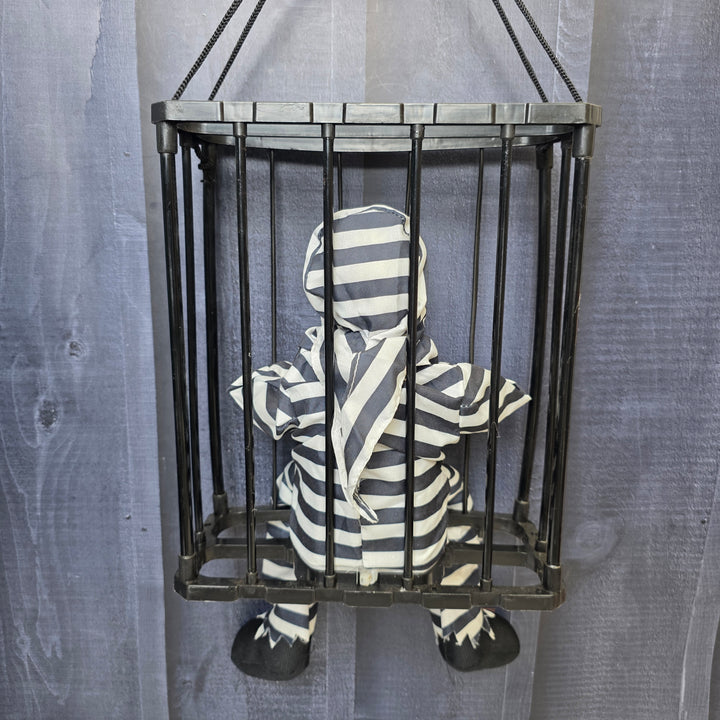 Animated Hanging Skeleton Cage – Haunted Prisoner