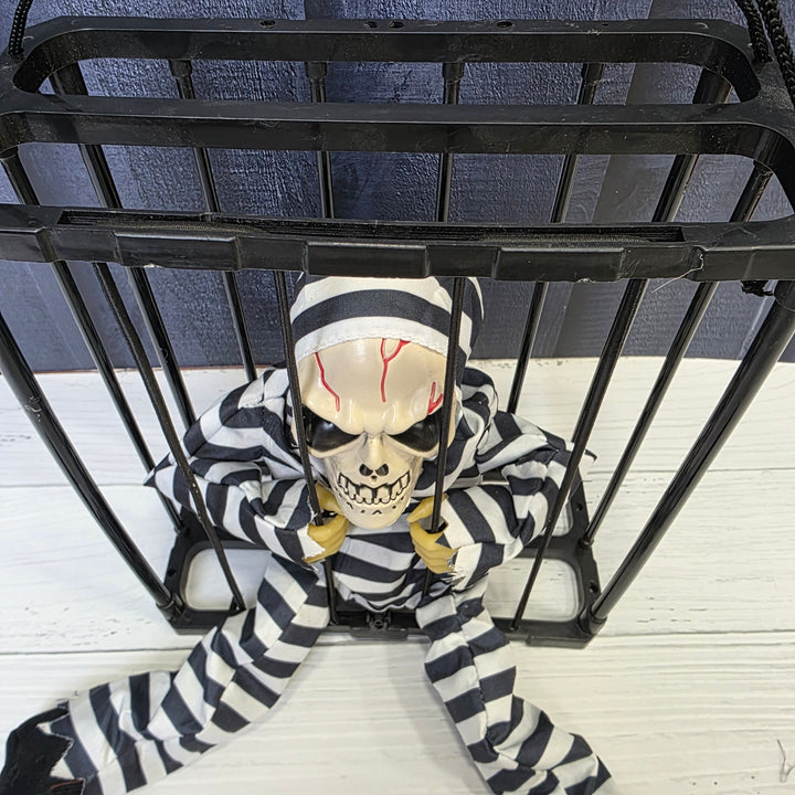 Animated Hanging Skeleton Cage – Haunted Prisoner