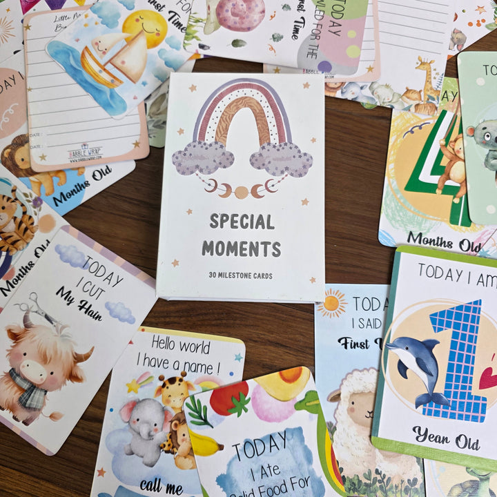 Whimsical Baby Milestone Cards – Pack of 30