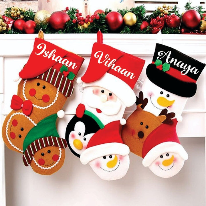 Babble Wrap Happy Family Stockings- Santa (Red Cap)