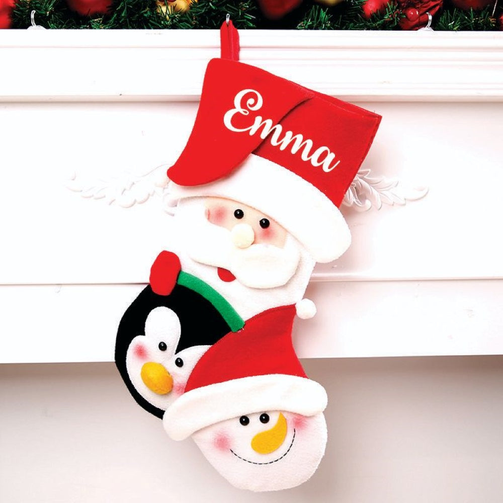 Babble Wrap Happy Family Stockings- Santa (Red Cap)