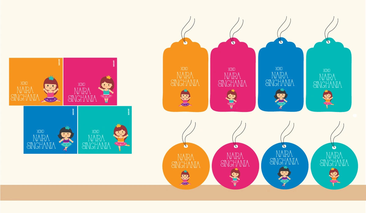 Personalised Gift Tag Set - Ballerina, Set of 80