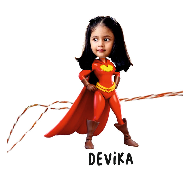 Babble Wrap Personalised Caricature Rakhi - Super Girl