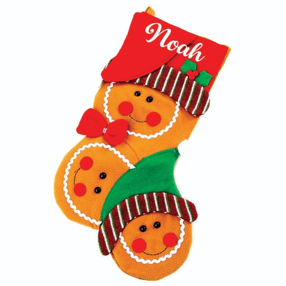 Babble Wrap Happy Family Stockings- Gingerbread