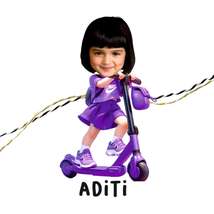 Babble Wrap Personalised Caricature Rakhi - Zippy