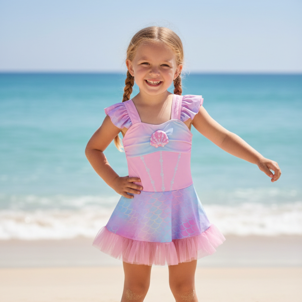 Pastel Shell Swim Dress