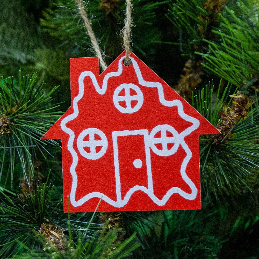 Babble Wrap Radiant Red Ornaments- House