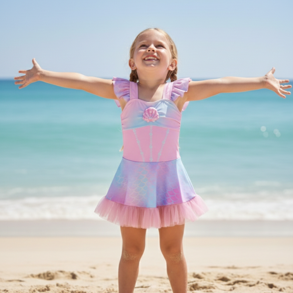 Pastel Shell Swim Dress