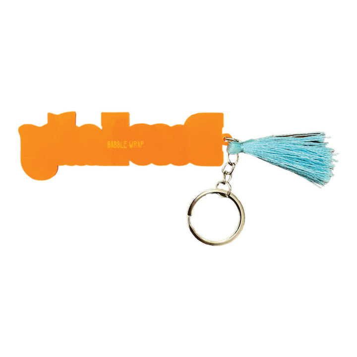 2 Layer Personalized Keychain- Orange Blue