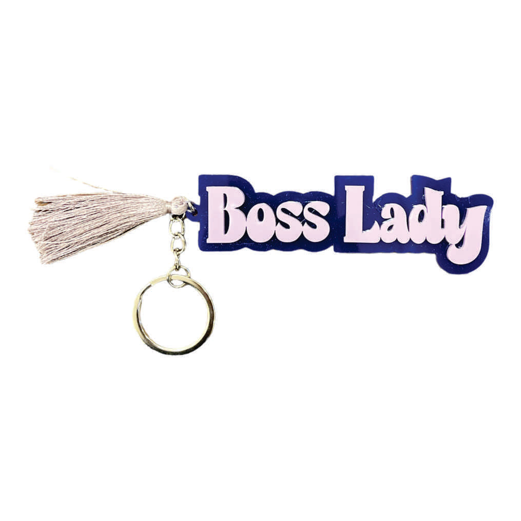 2 Layer Personalized Keychain- Midnight Blue Lavender