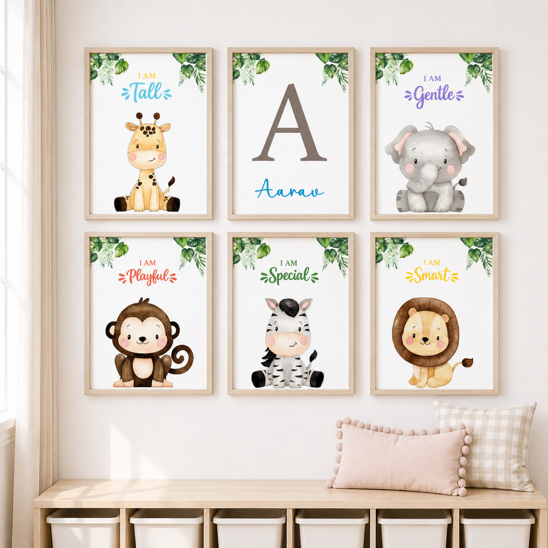 Birth Statistics Frame - Jungle Joy (Set Of 6)
