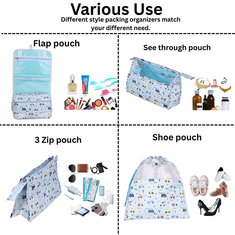Multi use pouch set- 4 piece set -Vehciles