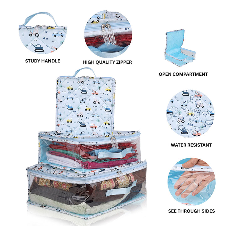 Travel cubes- 3 piece set- Vehicles