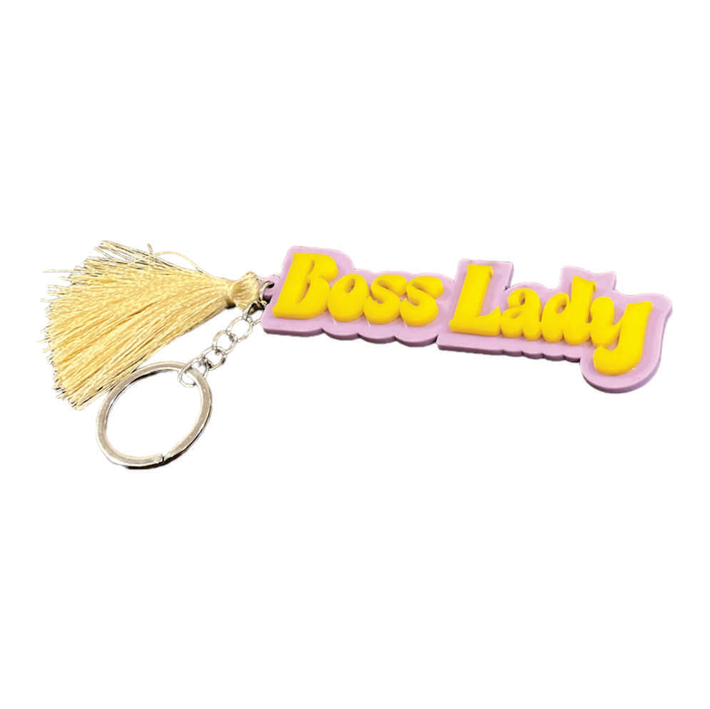 2 Layer Personalized Keychain- Lavender Yellow