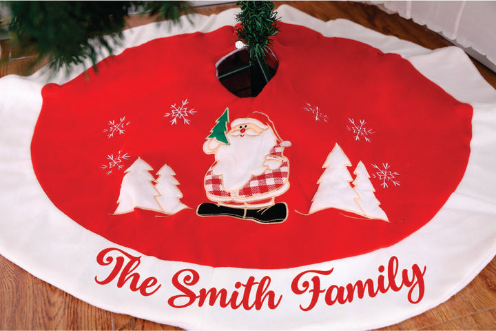 Babble Wrap 35" Tree Skirt- Happy Santa