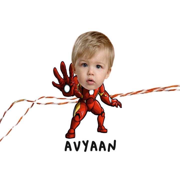 Babble Wrap Personalised Caricature Rakhi - Iron Man