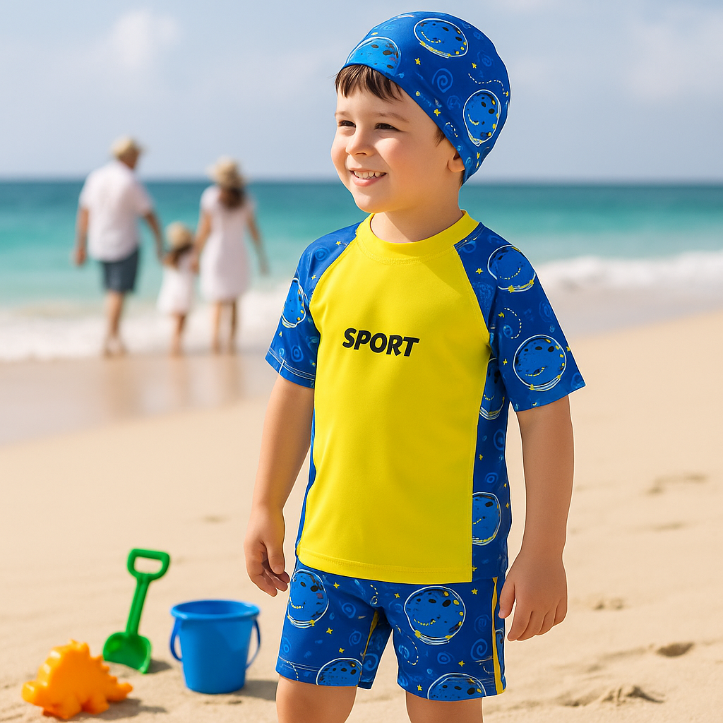 2pcs Space Dino Splash Swim Set with Cap