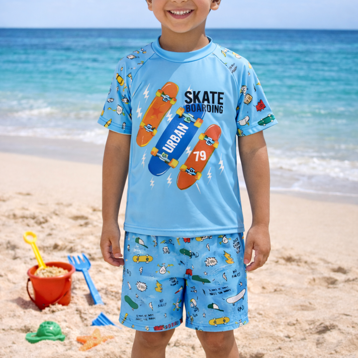 2pcs Urban Roll Skater Swim Set with Cap