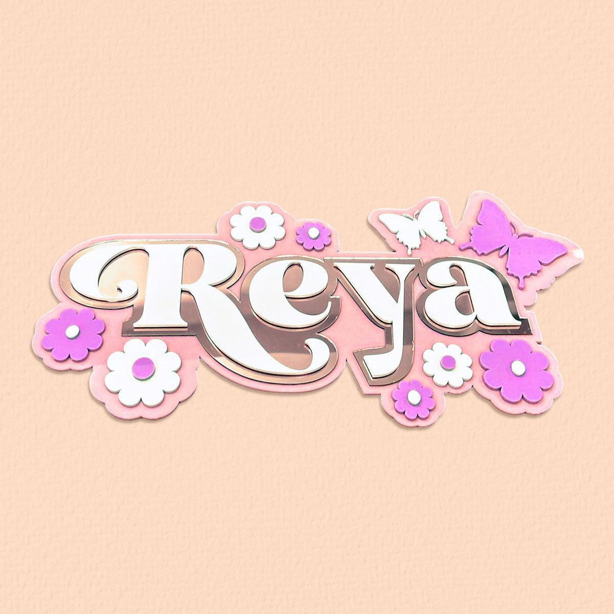3 Layer Name Plaque- Garden Grace