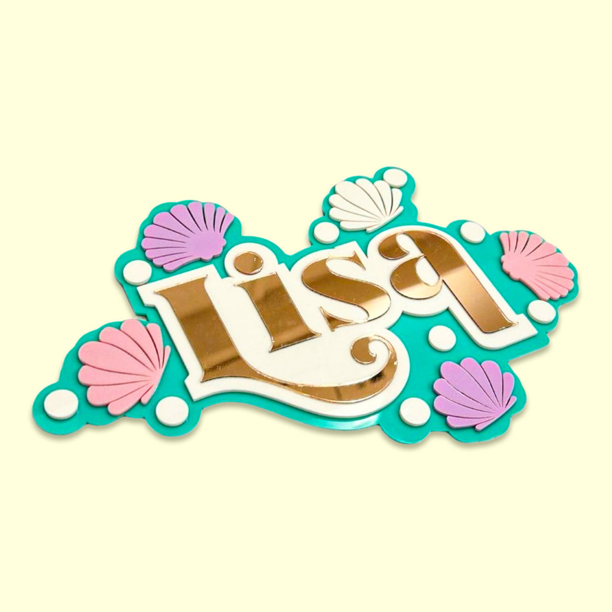 3 Layer Name Plaque- Seashell Smiles