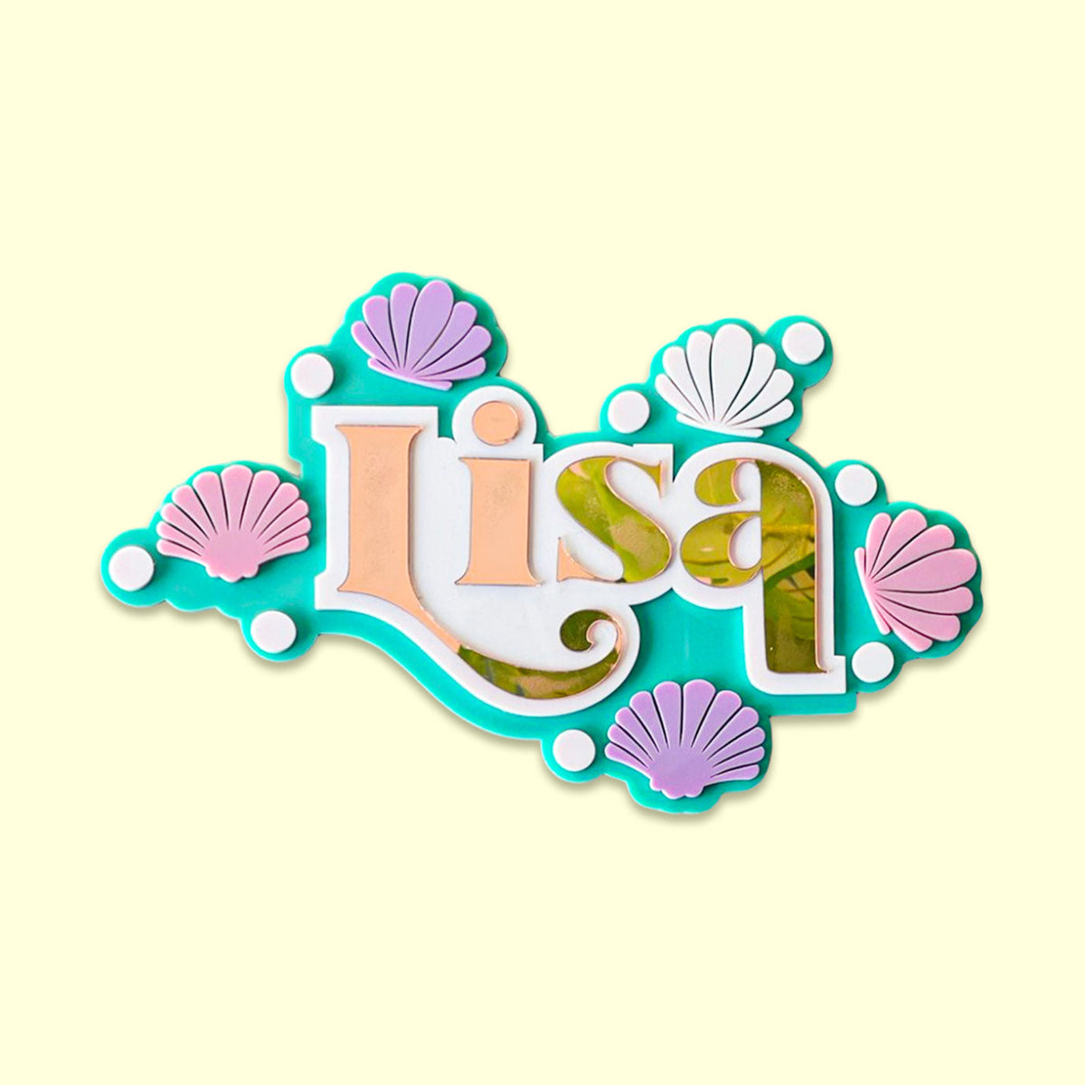 3 Layer Name Plaque- Seashell Smiles
