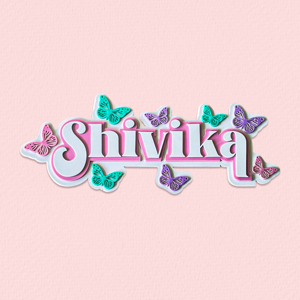 3 Layer Name Plaque- Butterfly Magic
