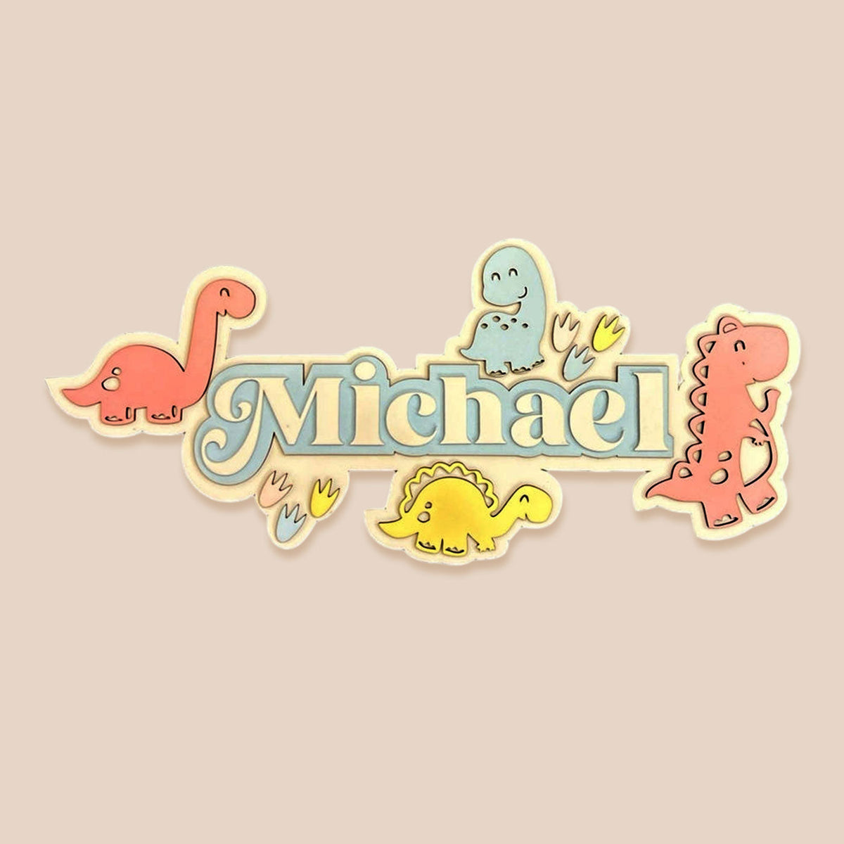 3 Layer Name Plaque- Dino Domain