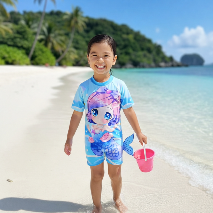 Aqua Angel Mermaid Suit with Cap