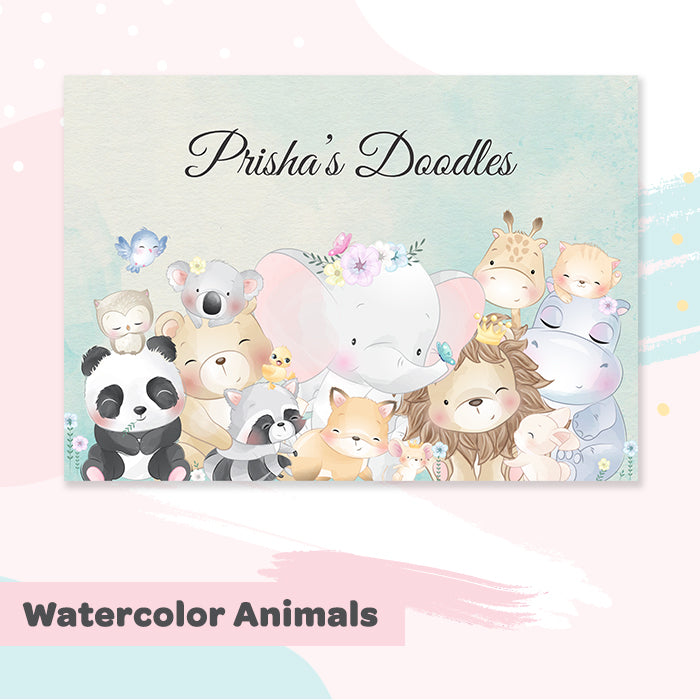 Watercolor Animals Personalised Art Book