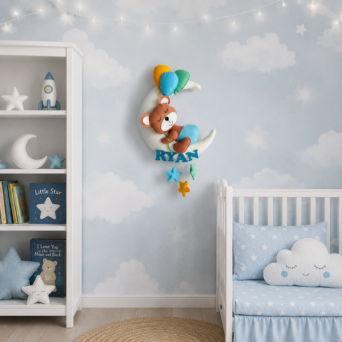 Babble Wrap Dreamy Bear Name Hanging